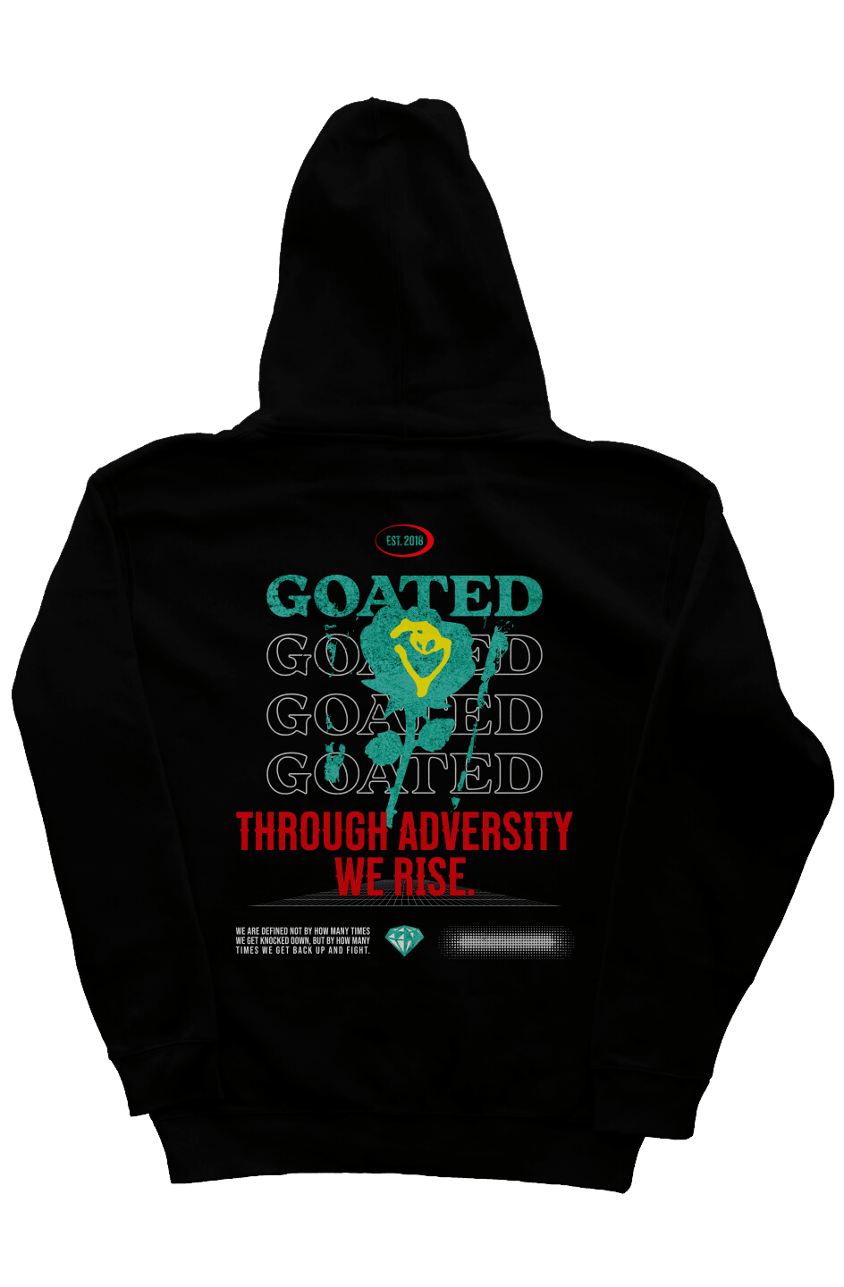 GOATED Rose Grunge Heavyweight Hoodie - GOATS LLC