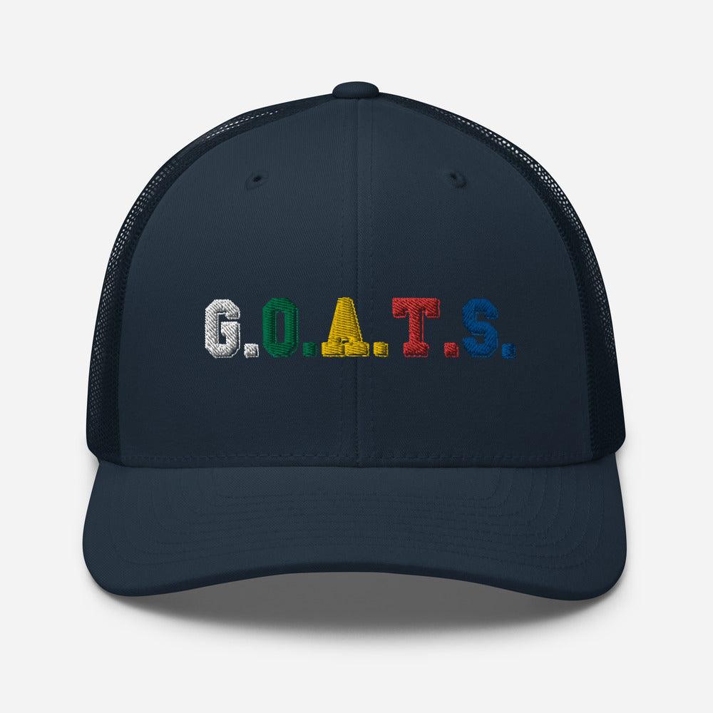 GOATS Embroidered Trucker Cap - Navy - GOATS LLC